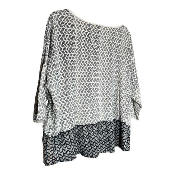 Moth By Anthropologie Women’s Black/White Geometric Orange Beads Crosstop SZ XL - Picture 3 of 8